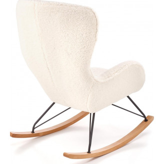 Fotel bujany Halmar Liberto: Komfortowy design w kremowym / czarnym / naturalnym