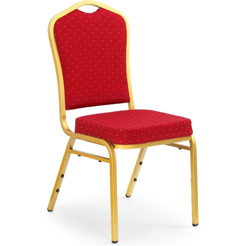 Krzesło weselne tapicerowane K66 bordowy/złoty Halmar do stołu.