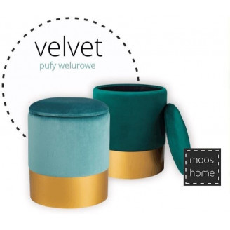 Pufa welurowa ze schowkiem Velvet L ciemna zieleń Moos Home