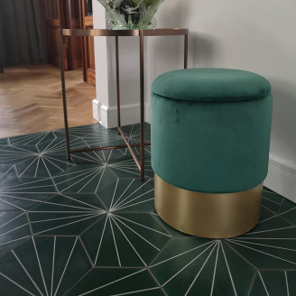 Pufa welurowa ze schowkiem Velvet L ciemna zieleń Moos Home