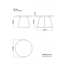 Okrągły stolik metalowy z tacą Rod 63 czarny Nordifra