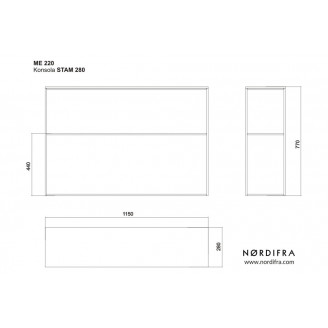 Konsola z półką Stam 115 grey pietra Nordifra