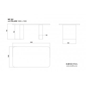 Stół prostokątny fornirowany Pelare 180x90 dąb naturalny  Nordifra