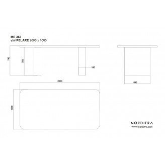 Stół prostokątny fornirowany Pelare 200x100 dąb naturalny  Nordifra