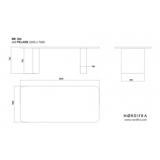 Stół prostokątny fornirowany Pelare 220x100 dąb naturalny  Nordifra