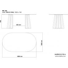 Stół owalny fornirowany Tavle Oval 180x90 dąb naturalny Nordifra