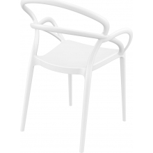 Krzesło z podłokietnikami MILA białe Siesta