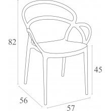 Krzesło z podłokietnikami MILA białe Siesta