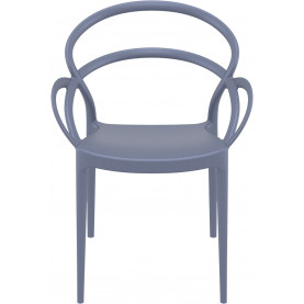 Nowoczesne Krzesło z podłokietnikami MILA ciemnoszare Siesta do kuchni, jadalni i salonu. 2