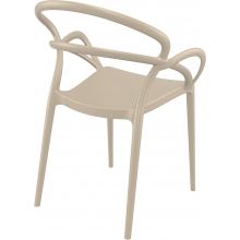Krzesło z podłokietnikami MILA szarobrązowe Siesta