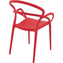 Krzesło z podłokietnikami MILA czerwone Siesta