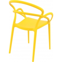 Krzesło z podłokietnikami MILA żółte Siesta