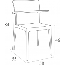 Krzesło z podłokietnikami PLUS białe Siesta