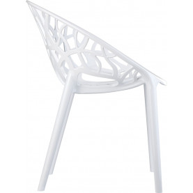 Designerskie Krzesło ażurowe z tworzywa CRYSTAL lśniące białe Siesta do kuchni, kawiarni i restauracji. 2