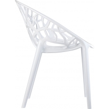 Krzesło ażurowe z tworzywa CRYSTAL lśniące białe Siesta