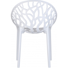 Krzesło ażurowe z tworzywa CRYSTAL lśniące białe Siesta