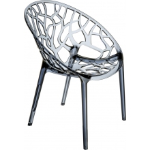 Krzesło ażurowe z tworzywa CRYSTAL szare dymione przezroczyste Siesta