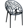 Designerskie Krzesło ażurowe z tworzywa CRYSTAL czarne przezroczyste Siesta do kuchni, kawiarni i restauracji.