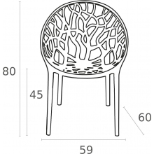 Krzesło ażurowe z tworzywa CRYSTAL czarne przezroczyste Siesta