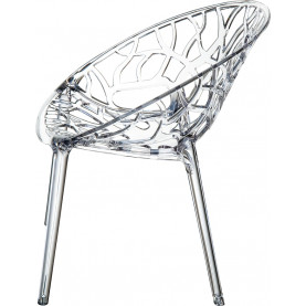 Designerskie Krzesło przezroczyste ażurowe z tworzywa CRYSTAL Siesta do kuchni, kawiarni i restauracji. 2