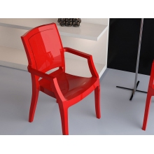 Krzesło z podłokietnikami ARTHUR lśniące czerwone Siesta