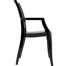 Krzesło z podłokietnikami ARTHUR lśniące czarne Siesta