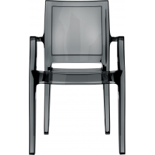 Krzesło z podłokietnikami ARTHUR czarne przezroczyste Siesta