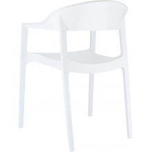 Krzesło z podłokietnikami CARMEN białe Siesta