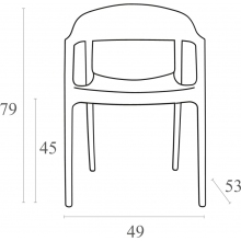 Krzesło z podłokietnikami CARMEN białe/czerwone przezroczyste Siesta