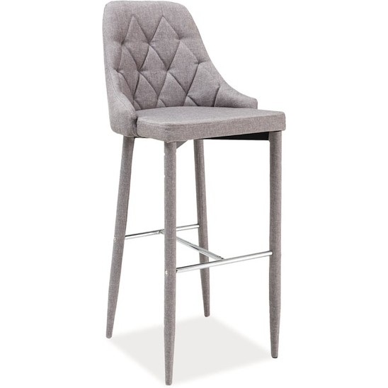 Krzesło barowe pikowane Trix 78 szare Signal do kuchni, restauracji i baru.