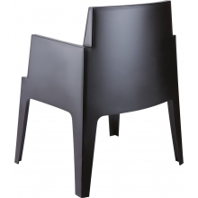 Krzesło ogrodowe z podłokietnikami Box czarne Siesta