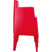 Krzesło ogrodowe z podłokietnikami Box czerwone Siesta