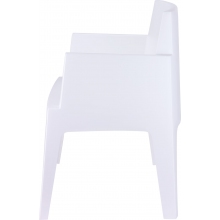 Krzesło ogrodowe z podłokietnikami Box białe Siesta