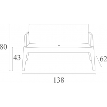 Sofa ogrodowa dwuosobowa Box biała Siesta