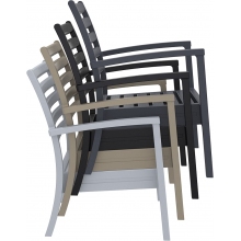 Krzesło ogrodowe z podłokietnikami Artemis XL czarne Siesta