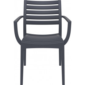 Krzesło ogrodowe z podłokietnikami Artemis ciemnoszare Siesta do ogrodu i na taras. 2
