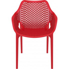 Nowoczesne Krzesło ażurowe z podłokietnikami AIR XL czerwone Siesta do kuchni, jadalni i salonu. 2