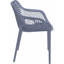 Krzesło ażurowe z podłokietnikami AIR XL ciemnoszare Siesta