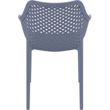 Krzesło ażurowe z podłokietnikami AIR XL ciemnoszare Siesta