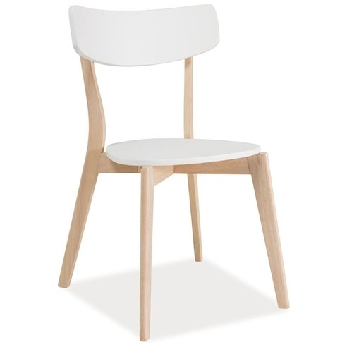 Stylowe Krzesło drewniane skandynawskie Tibi białe Signal do kuchni, salonu i restauracji.