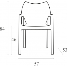 Krzesło ogrodowe z podłokietnikami DIVA czarne Siesta