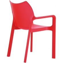 Krzesło ogrodowe z podłokietnikami DIVA czerwone Siesta