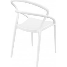 Krzesło z tworzywa ażurowe PIA białe Siesta