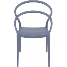 Krzesło z tworzywa PIA ciemnoszare Siesta