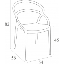 Krzesło z tworzywa PIA ciemnoszare Siesta