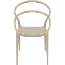 Krzesło z tworzywa PIA szarobrązowe Siesta