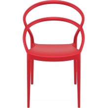 Krzesło z tworzywa PIA czerwone Siesta