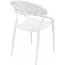 Krzesło ażurowe z podłokietnikami SUNSET białe Siesta
