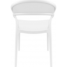 Krzesło ażurowe z podłokietnikami SUNSET białe Siesta
