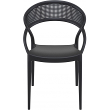 Krzesło ażurowe z podłokietnikami SUNSET czarne Siesta